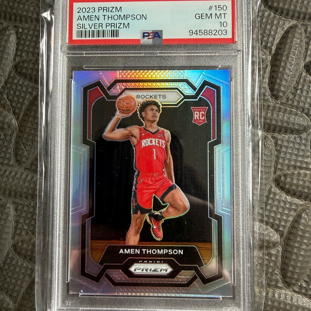 Amen Thompson Silver Prizm PSA 10 Rookie Card #150 2023